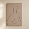 Cuadro minimalista, marco beige, 80 × 120 cm