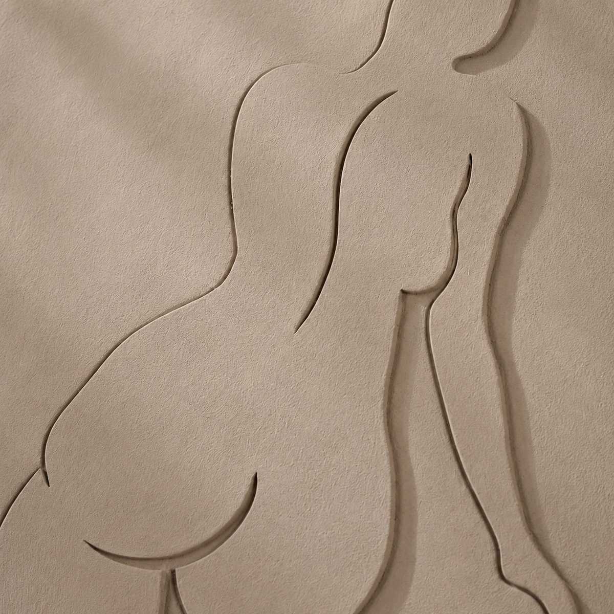 Cuadro minimalista, marco beige, 80 × 120 cm