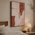 Abstract painting, black frame, 80 × 120 cm