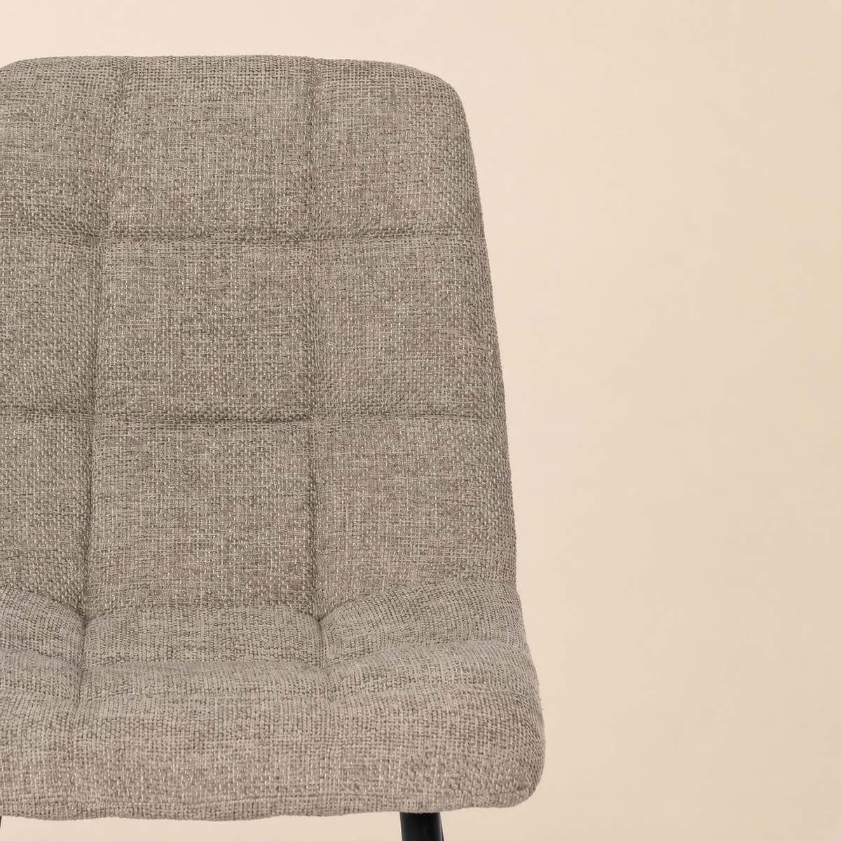 Silla de comedor tapizada, pata metálica