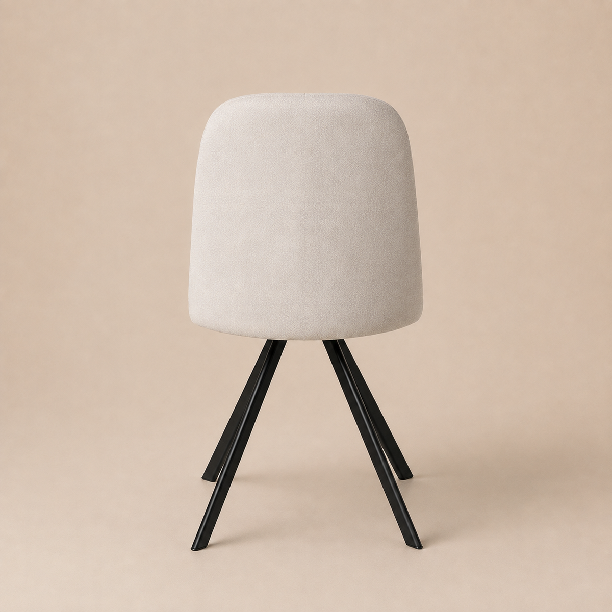 Silla de comedor tapizada, pata metálica