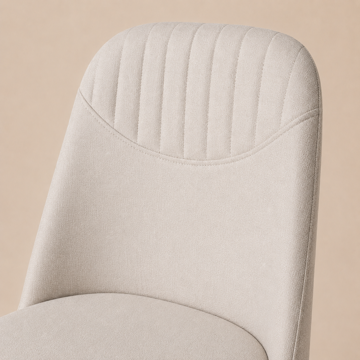 Silla de comedor tapizada, pata metálica