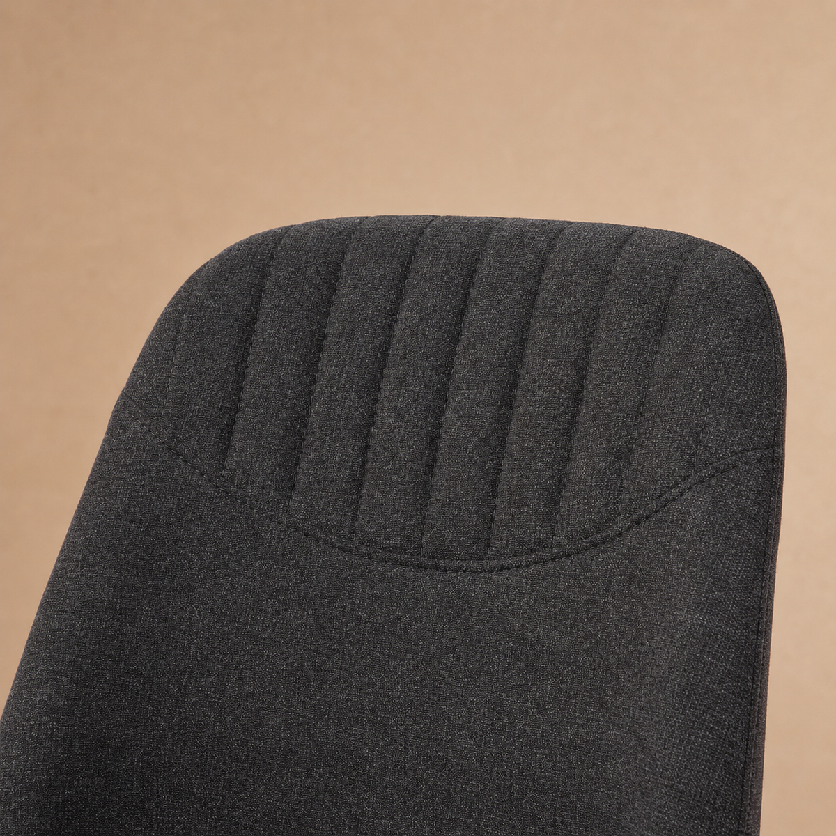 Silla de comedor tapizada, pata metálica