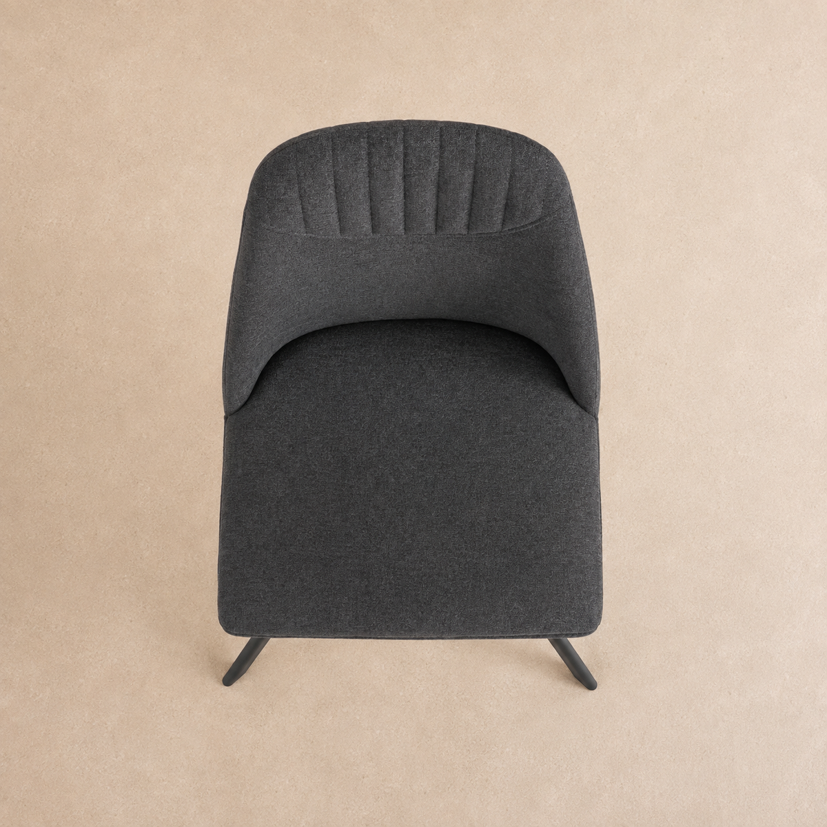 Silla de comedor tapizada, pata metálica