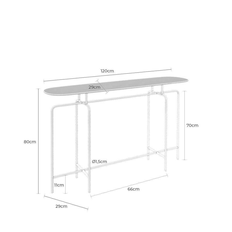 Consola Aina, aluminio, 120 × 80 cm