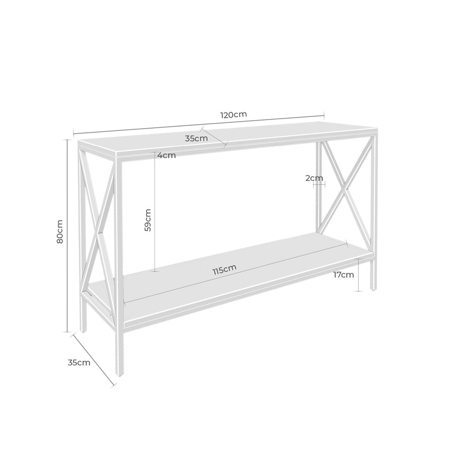 Console table 120 cm 2 shelves
