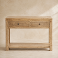 Oak console 2 drawers