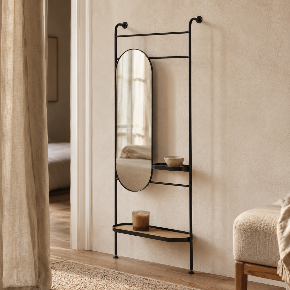 Arch metal mirror 80×200 cm