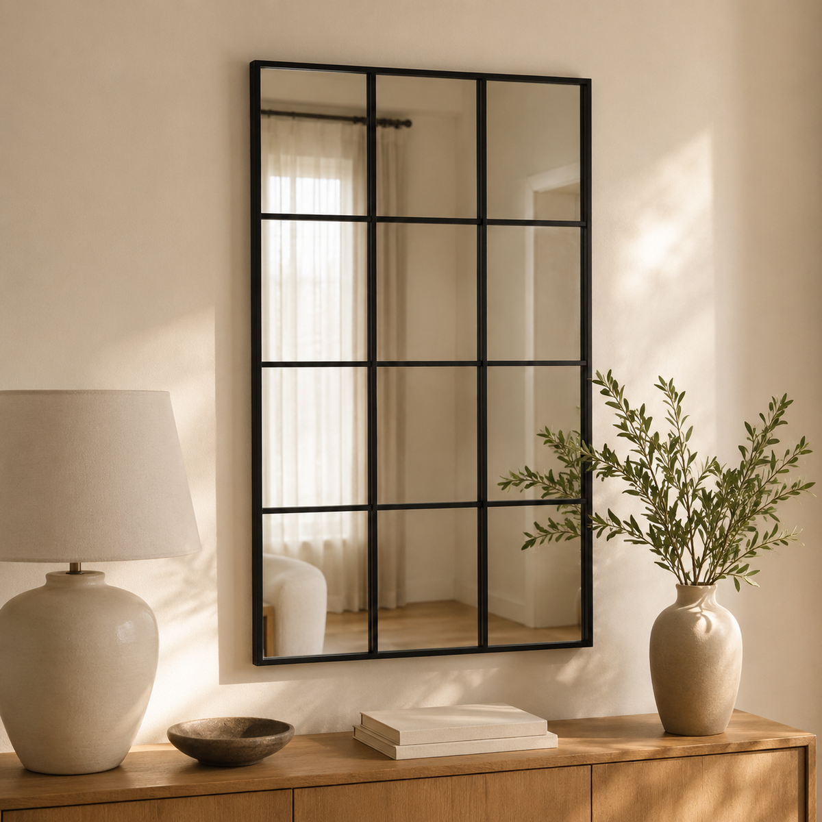 Espejo rectangular de metal 90×120 cm