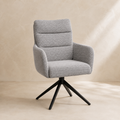 Silla de comedor tapizada, pata metálica