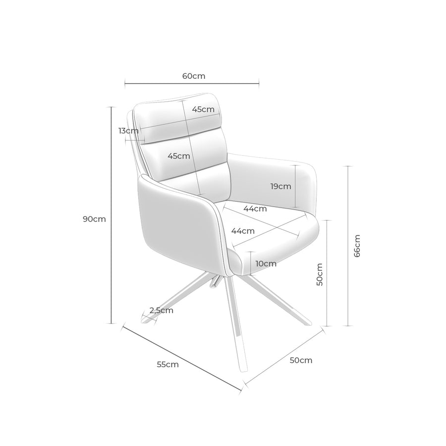 Upholstered dining chair, metal legs