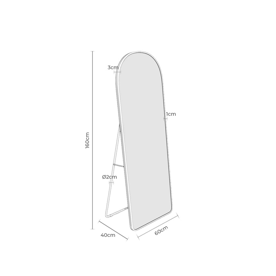 Espejo Solar ovalado, metal, 60 × 160 cm