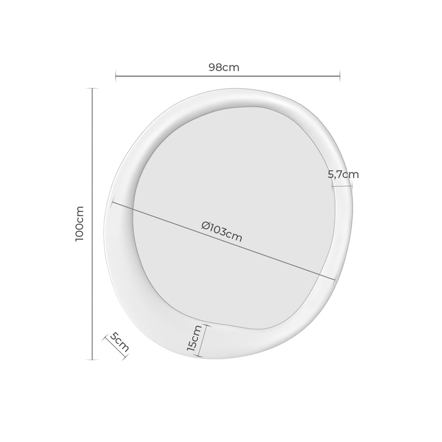 Round wooden mirror Ø103 cm