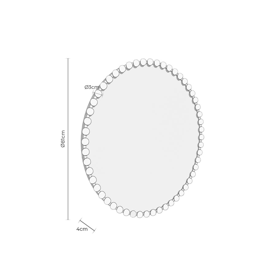 Round metal mirror Ø80 cm