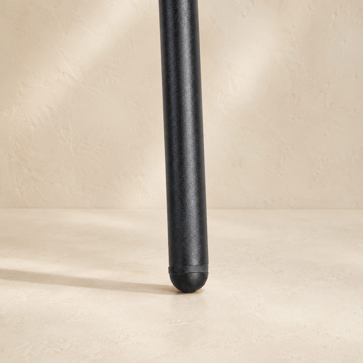 Upholstered dining chair with armrests, metal legs