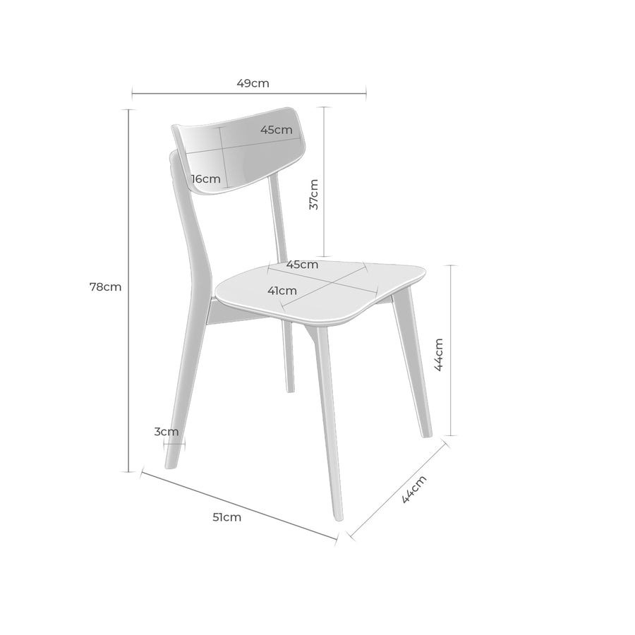 Silla Jazmín, madera acabado nogal