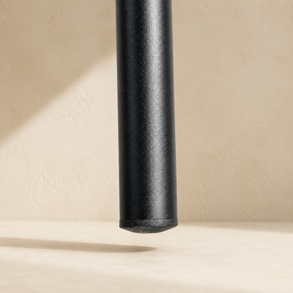 Silla de comedor tapizada, pata metálica