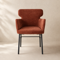 Upholstered dining chair, metal leg