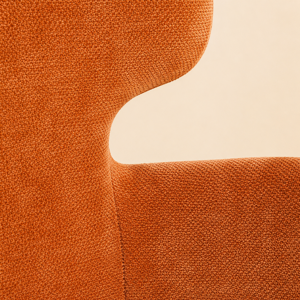 Silla de comedor tapizada, pata metálica
