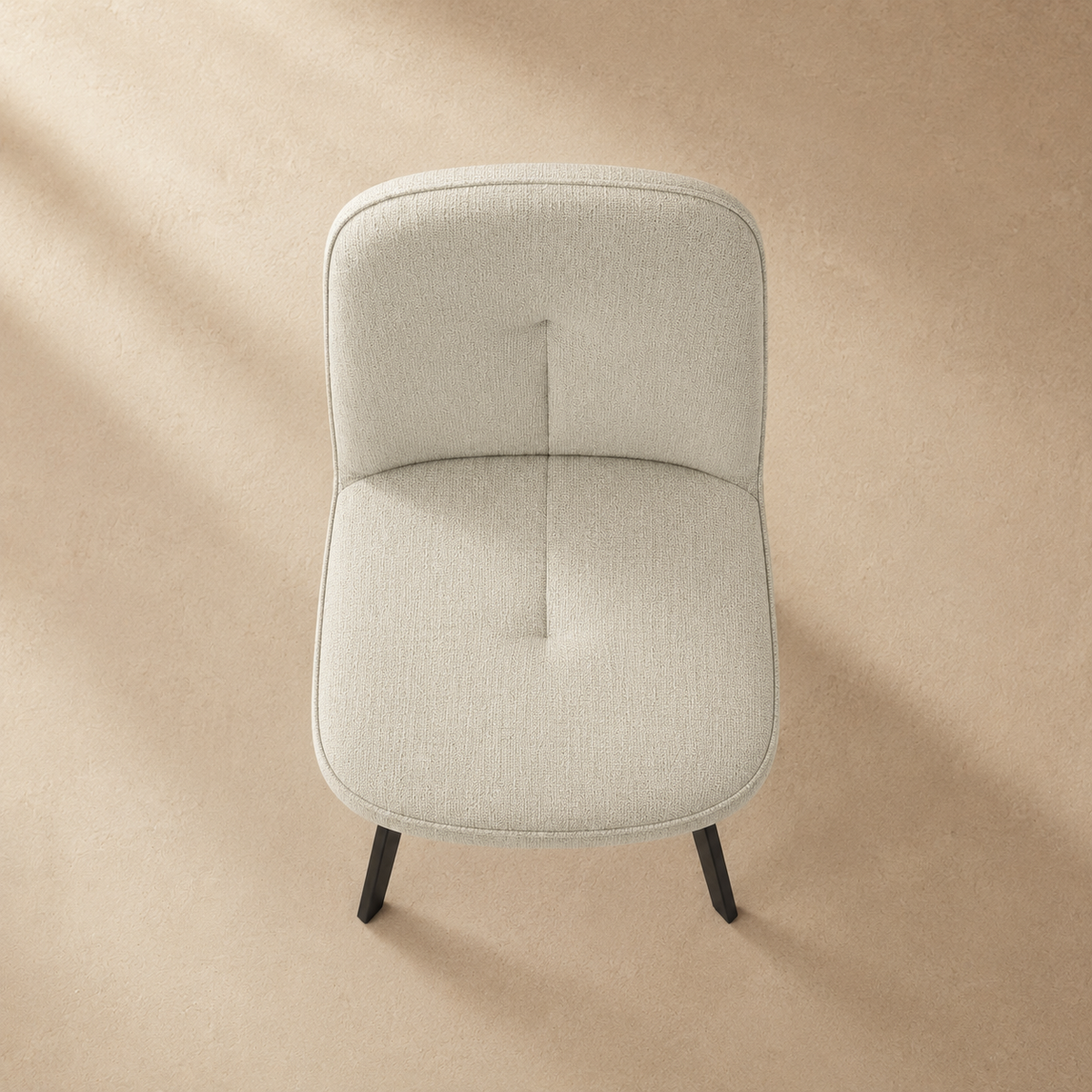 Silla de comedor tapizada, pata metálica