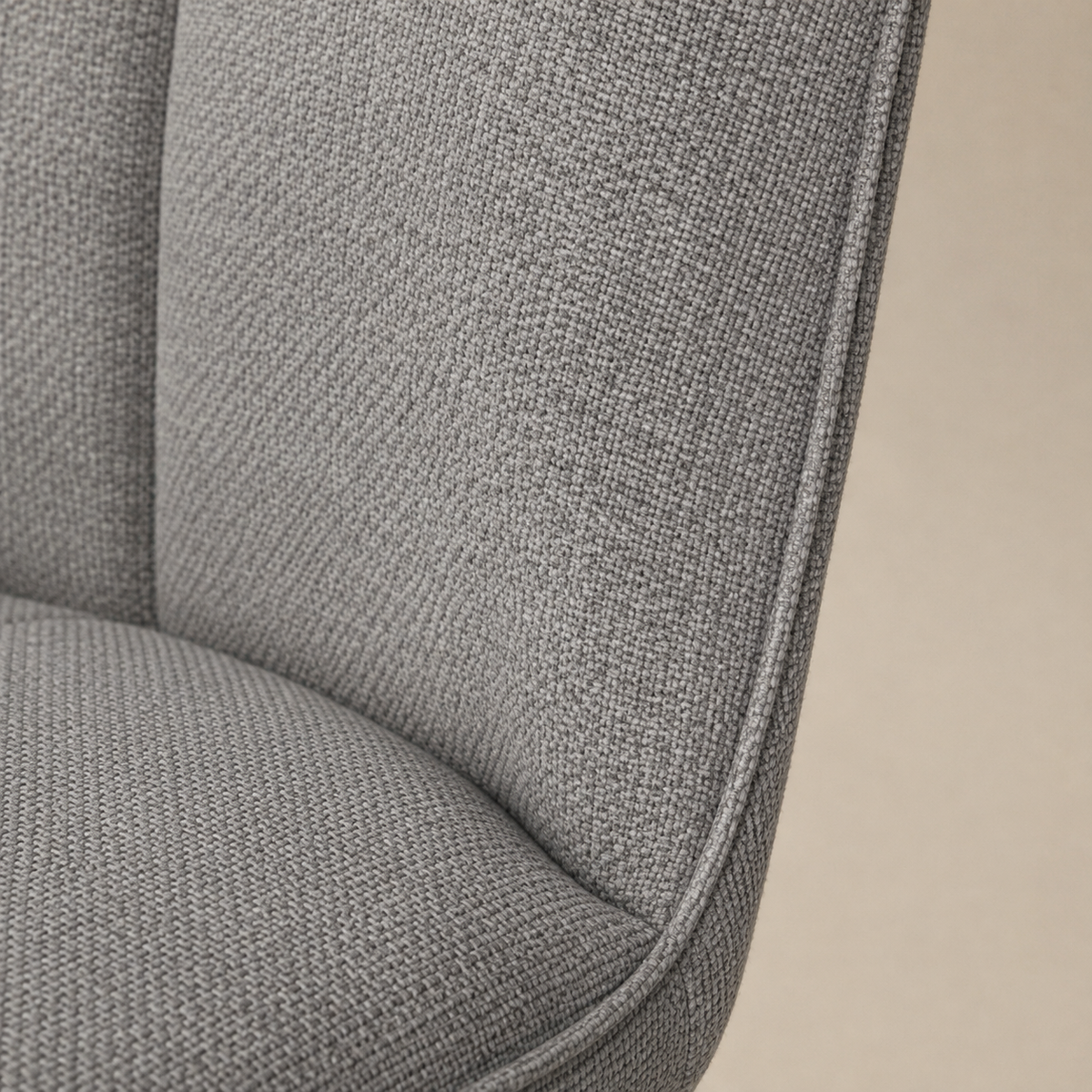 Silla de comedor tapizada, pata metálica