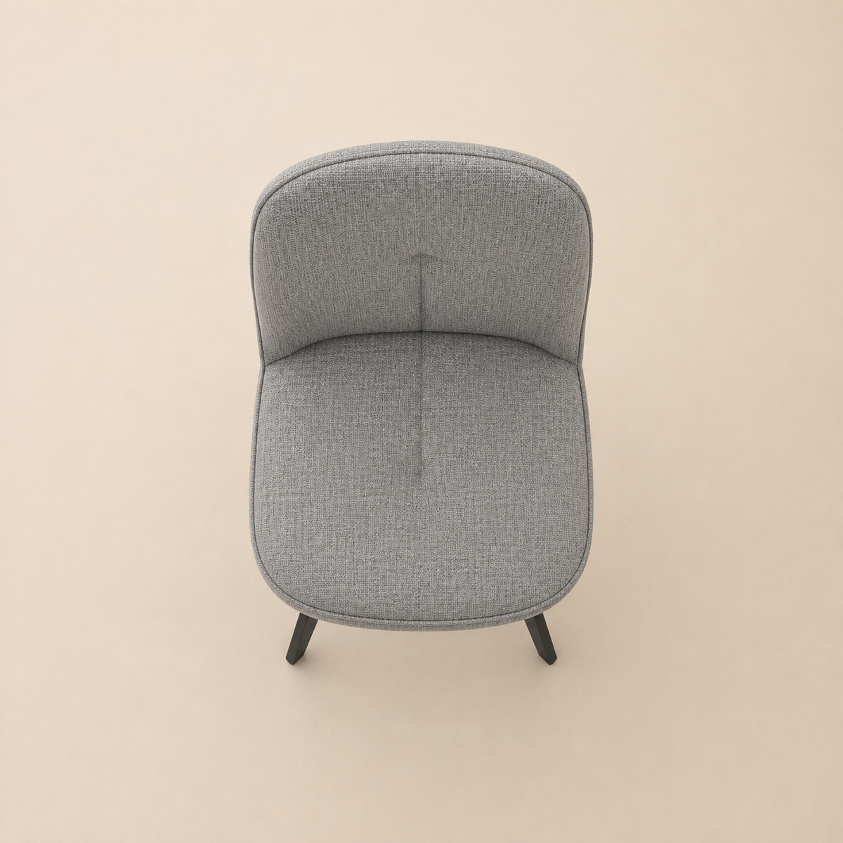 Silla de comedor tapizada, pata metálica