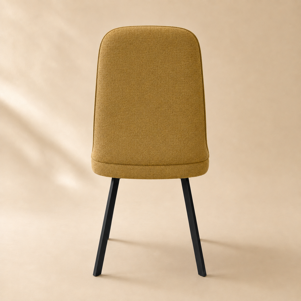 Silla de comedor tapizada, pata metálica