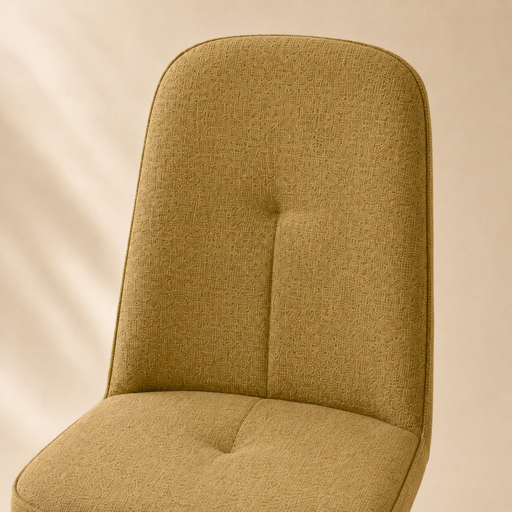 Silla de comedor tapizada, pata metálica
