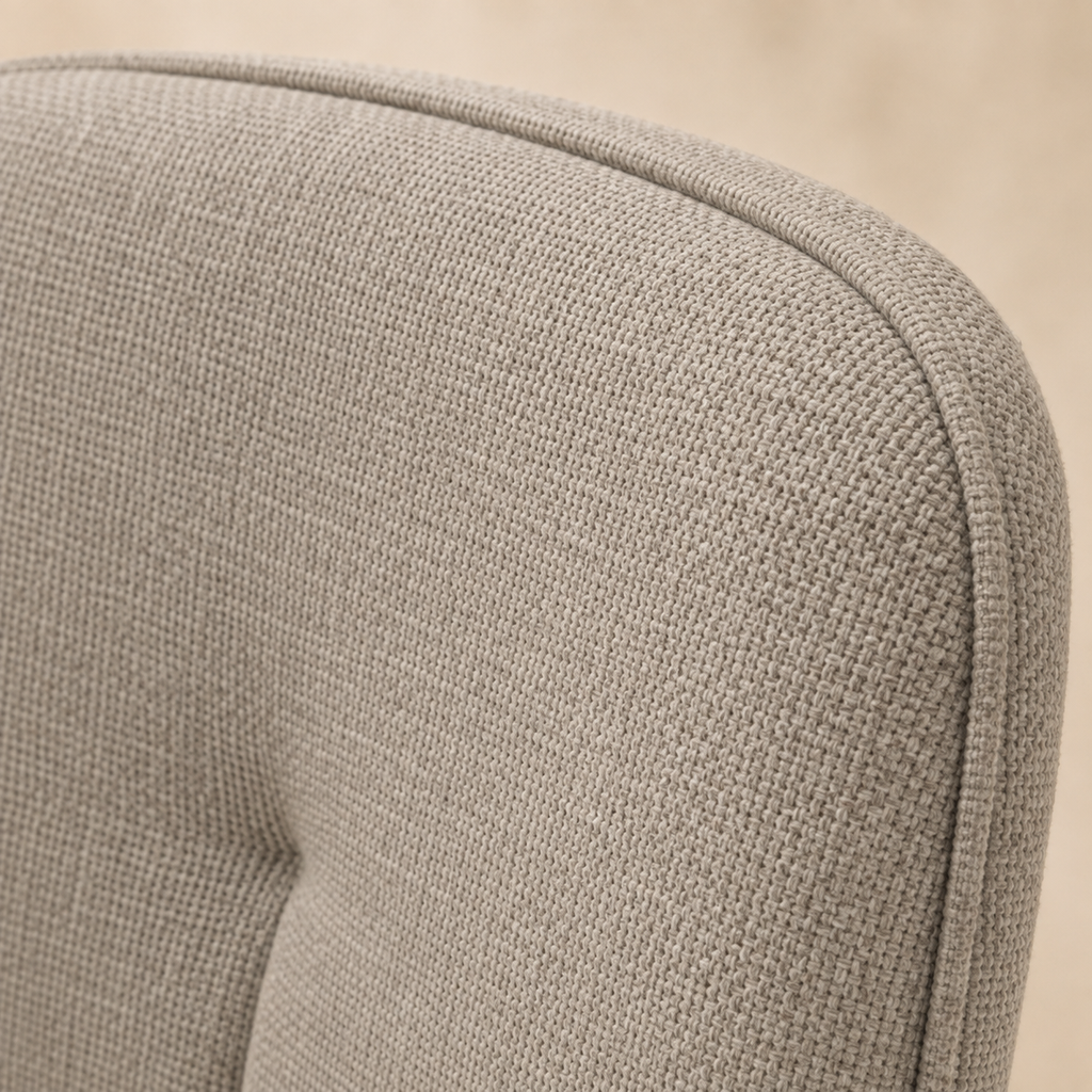 Silla de comedor tapizada, pata metálica