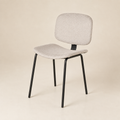 Silla de comedor tapizada, pata metálica