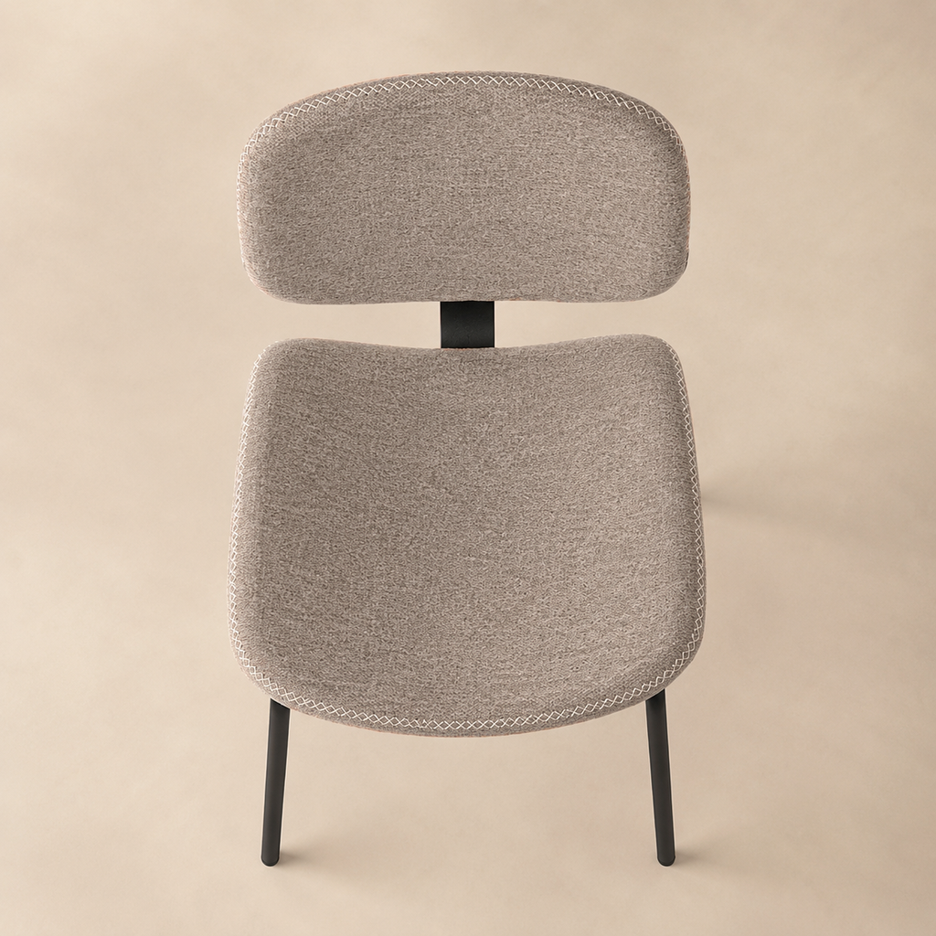 Silla de comedor tapizada, pata metálica