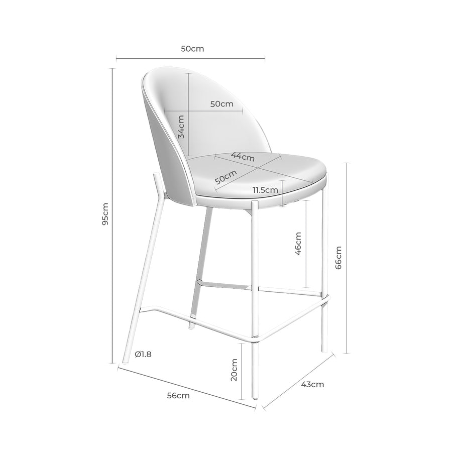 Upholstered low stool with backrest
