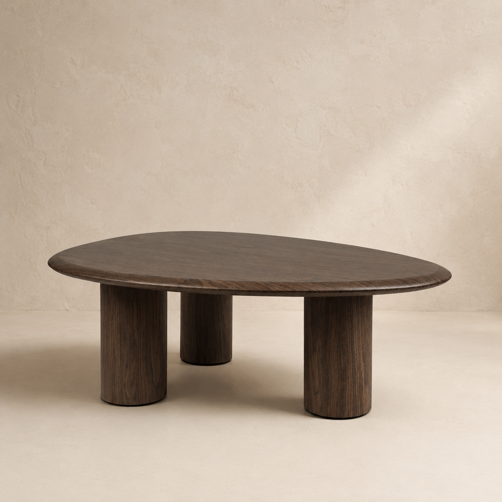 Mesa de centro ovalada de madera, 102 cm