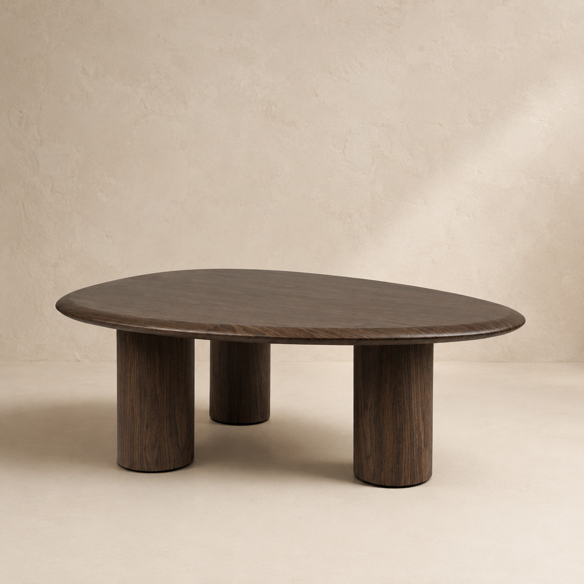 Mesa de centro ovalada de madera, 102 cm