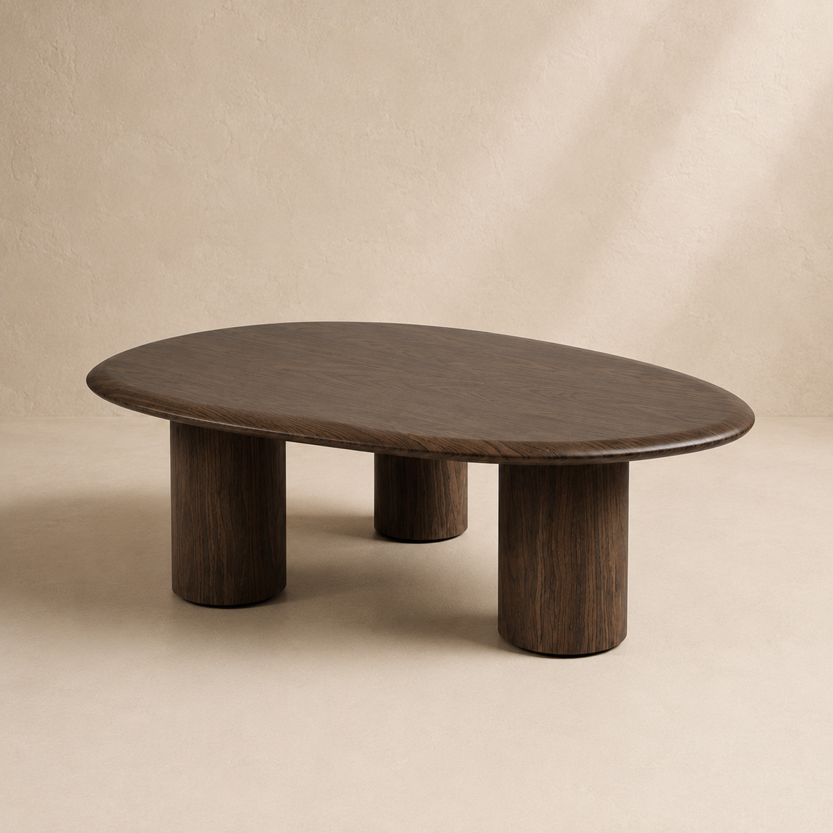Mesa de centro ovalada de madera, 102 cm