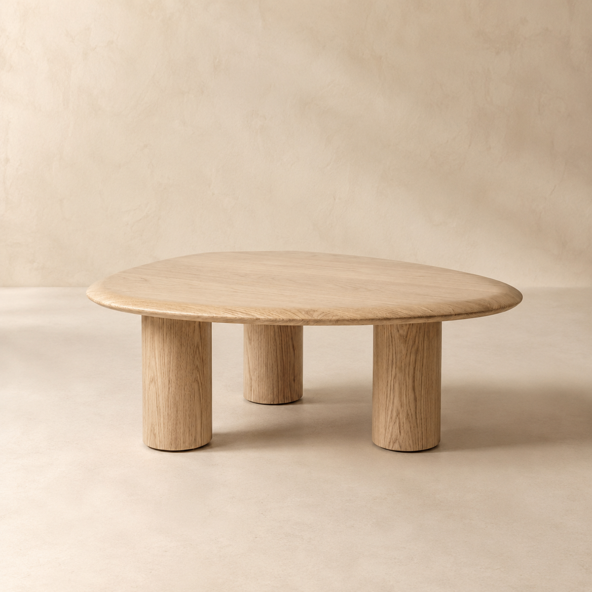Mesa de centro ovalada de madera, 102 cm