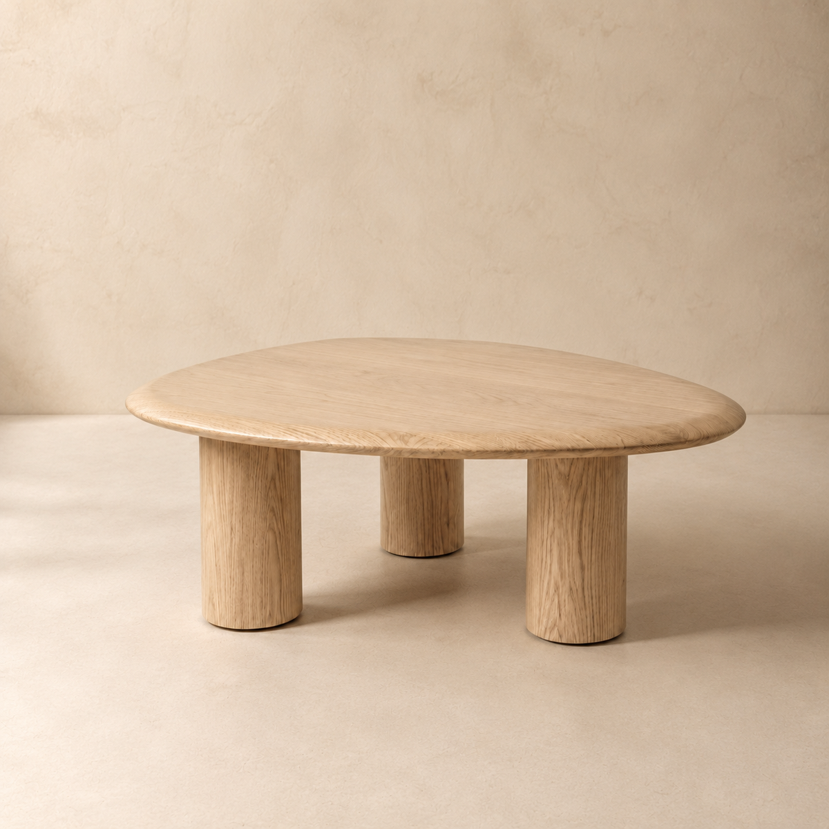 Mesa de centro ovalada de madera, 102 cm