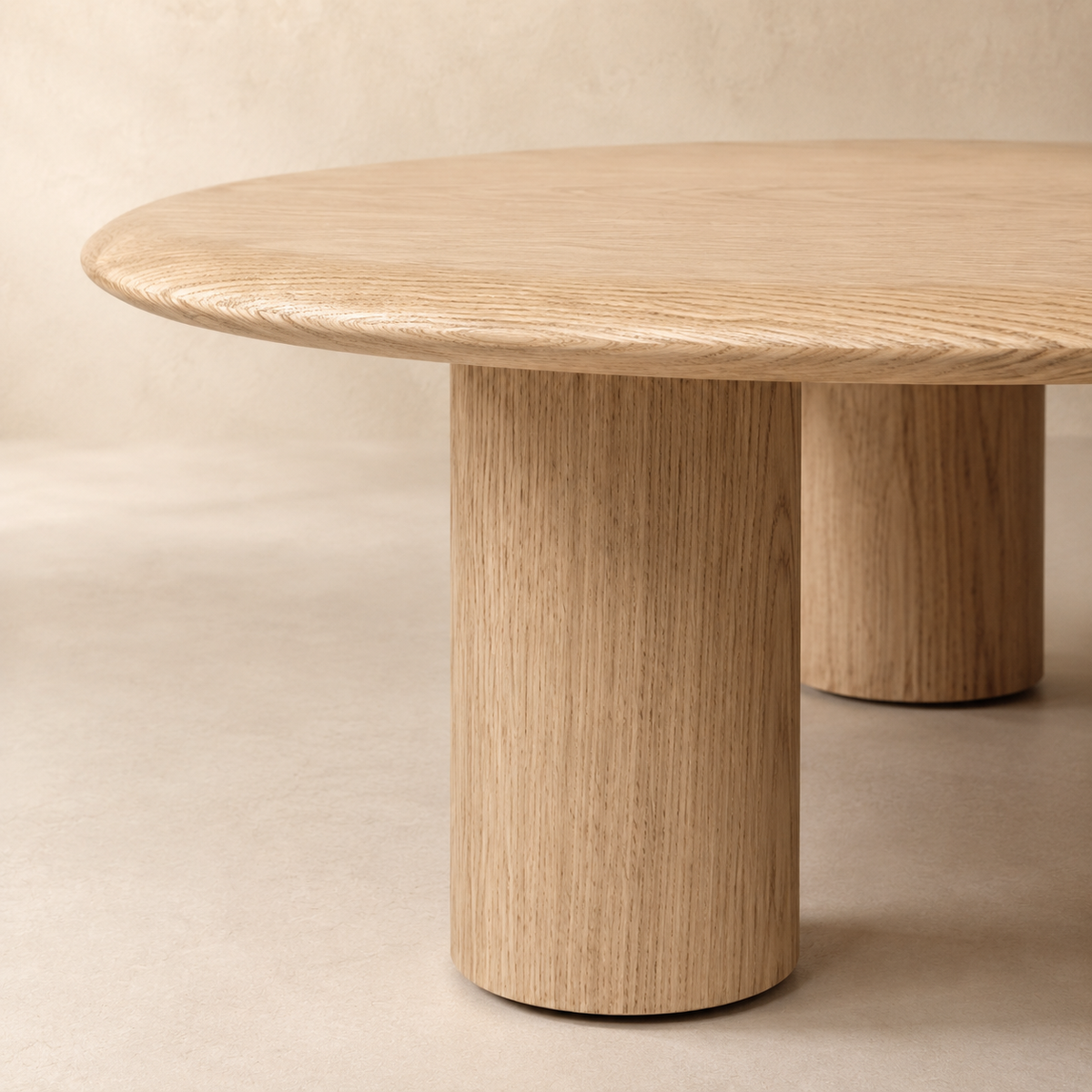 Mesa de centro ovalada de madera, 102 cm