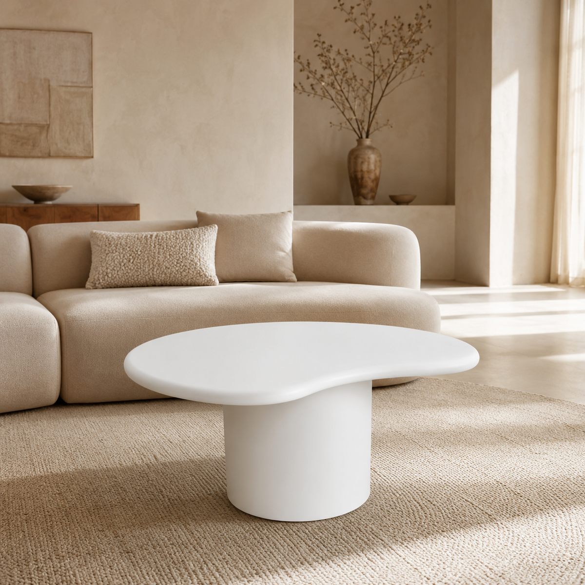 Mesa de centro rectangular de madera, 80 cm