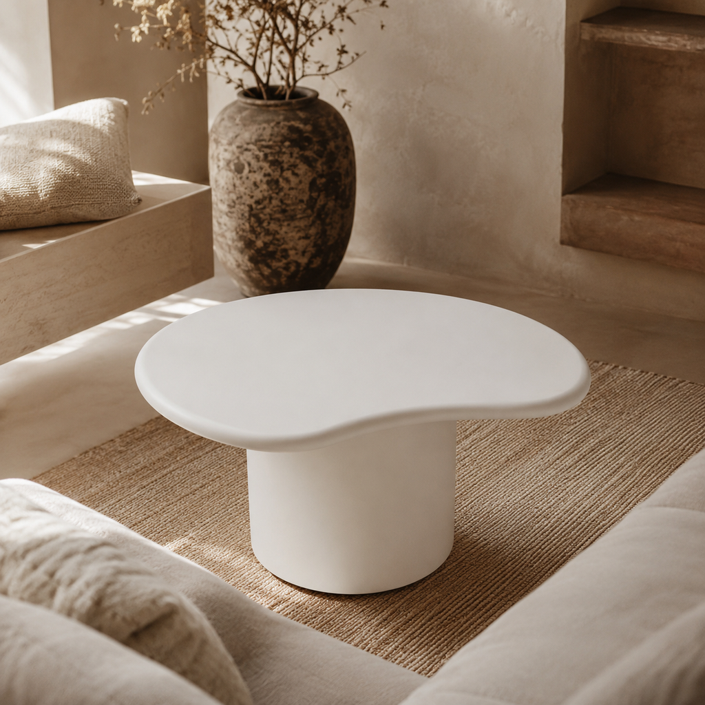 Mesa de centro rectangular de madera, 80 cm