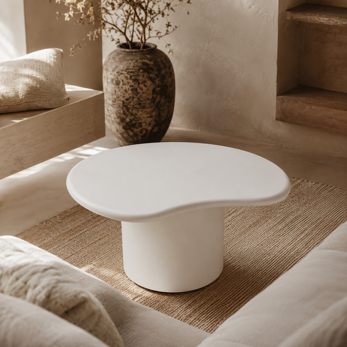 Mesa de centro rectangular de madera, 80 cm