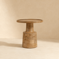 Mesa de centro redonda de madera