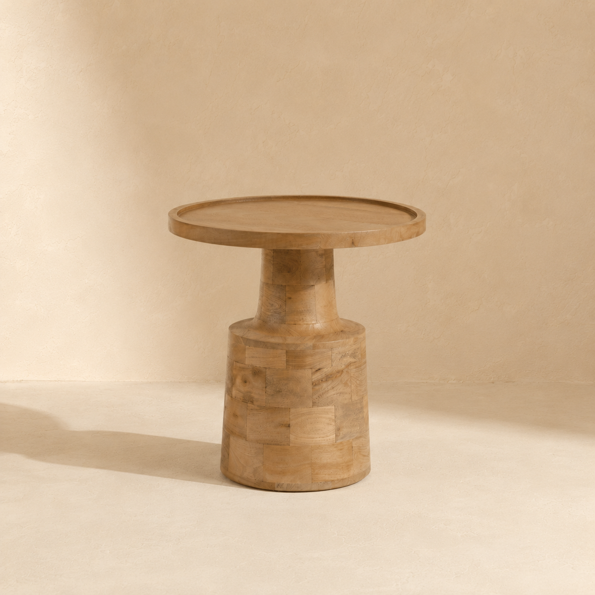 Mesa de centro redonda de madera