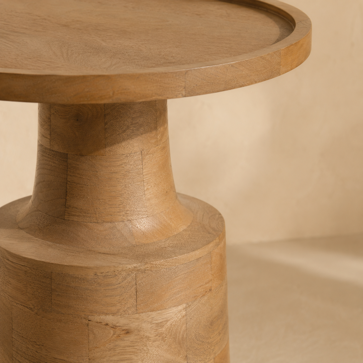 Mesa de centro redonda de madera