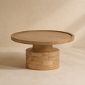 Mesa de centro redonda de madera