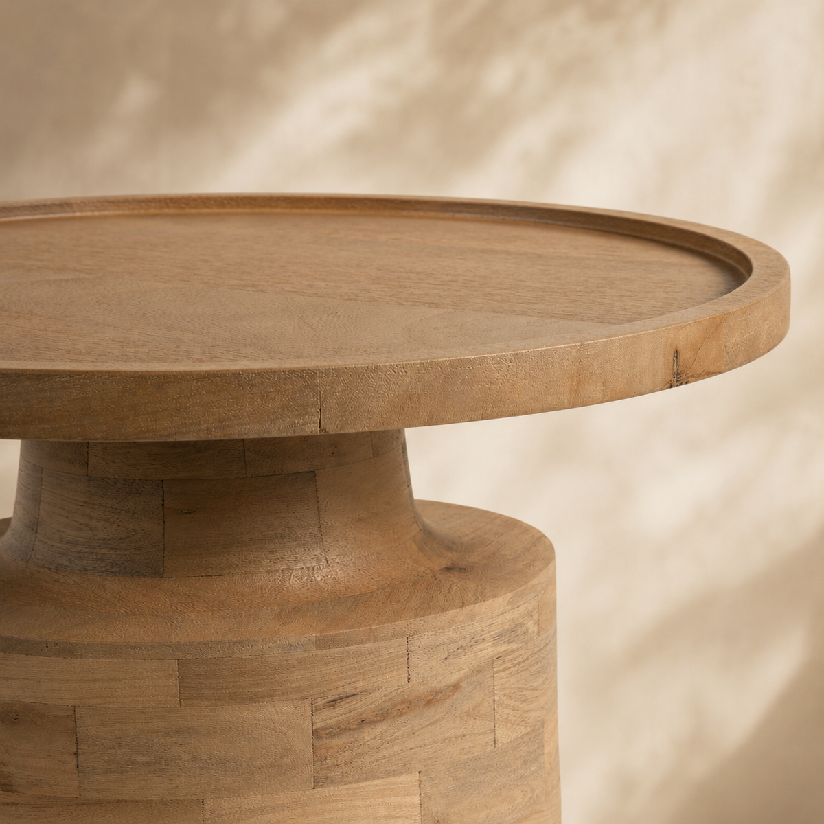 Mesa de centro redonda de madera