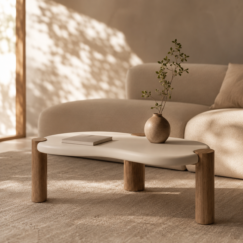 Mesa de centro rectangular lacada, 125 cm