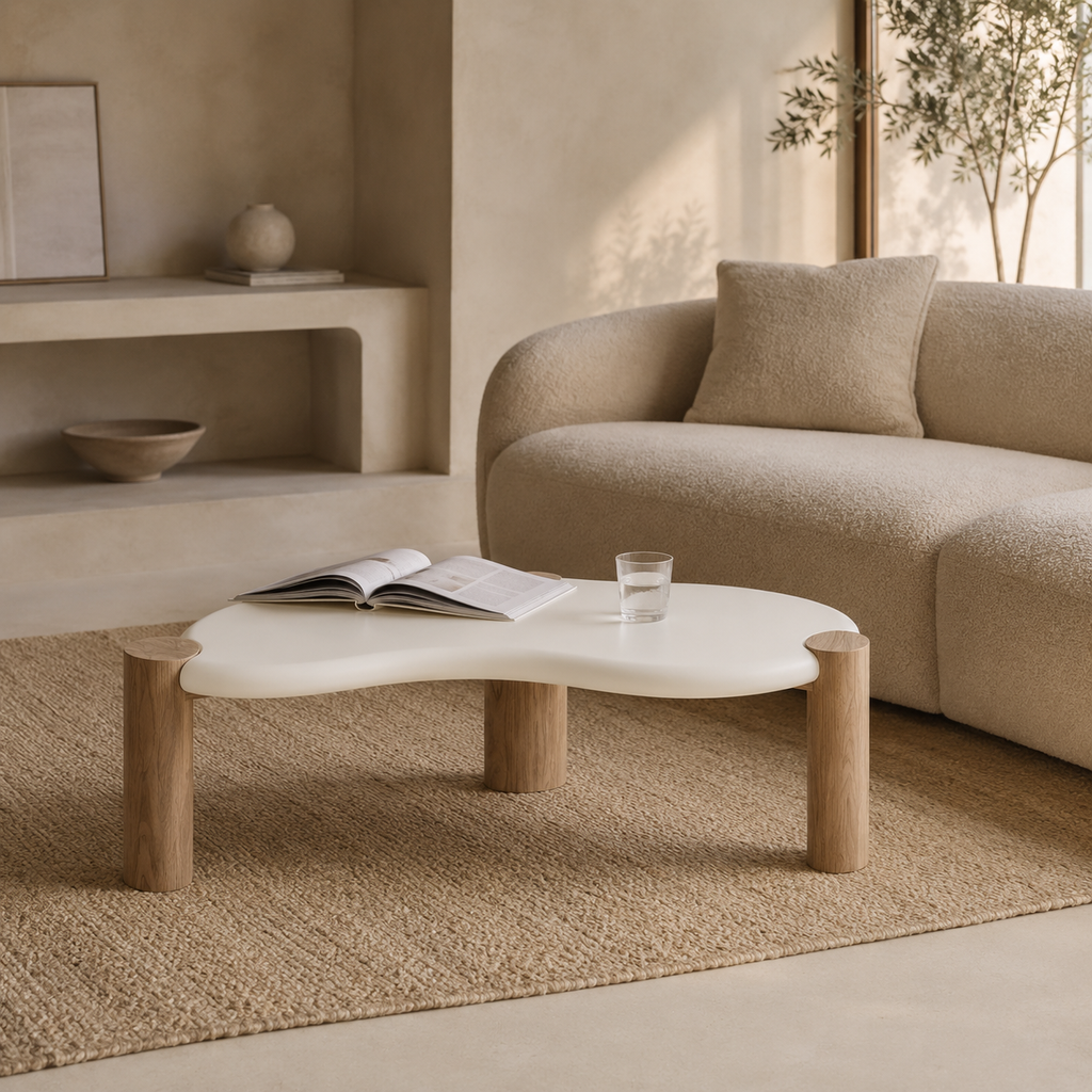 Mesa de centro rectangular lacada, 125 cm