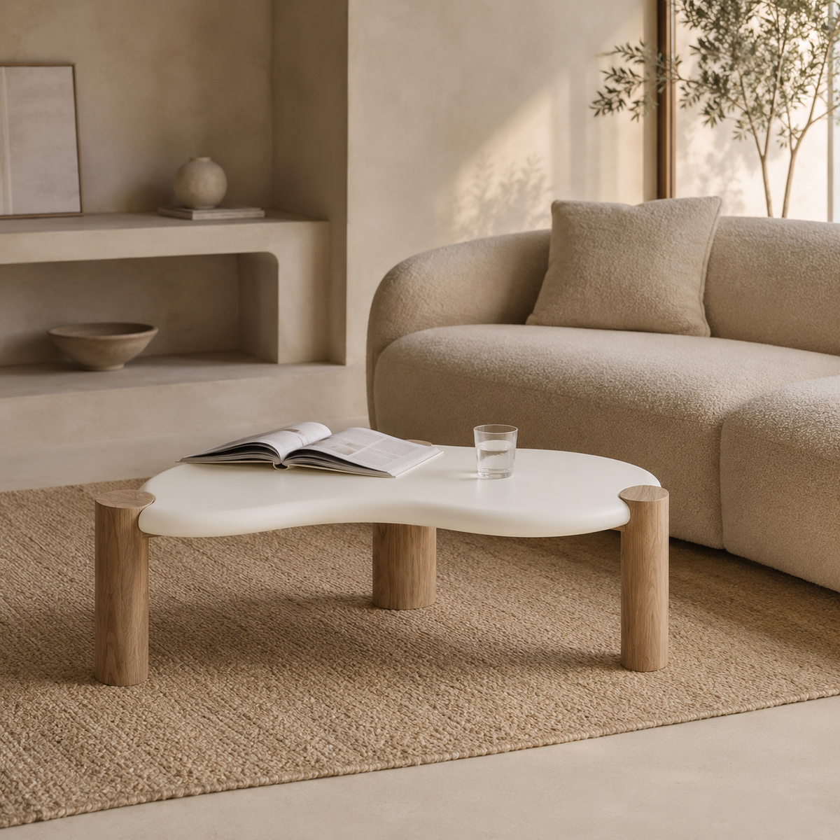 Mesa de centro rectangular lacada, 125 cm