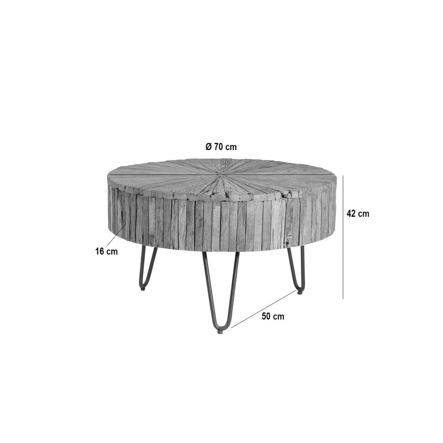 Mesa de centro Lumina, madera, Ø70 cm